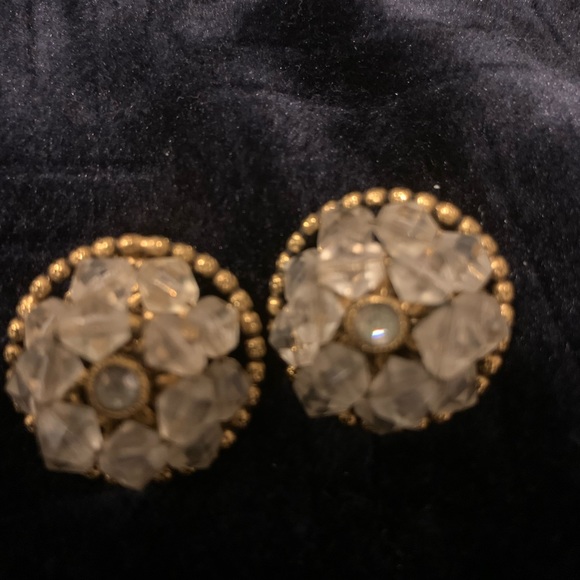 Freirich Vintage Pearlite and crystalline choker earring set - Picture 2 of 5